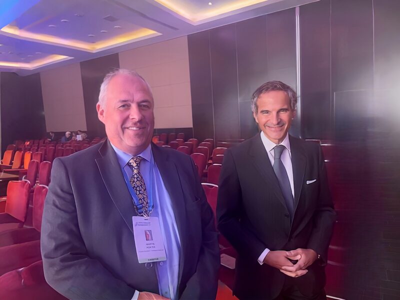 WNTI Secretary General, Martin Porter and IAEA Director General, Rafael Grossi at the WNA Symposium 2023